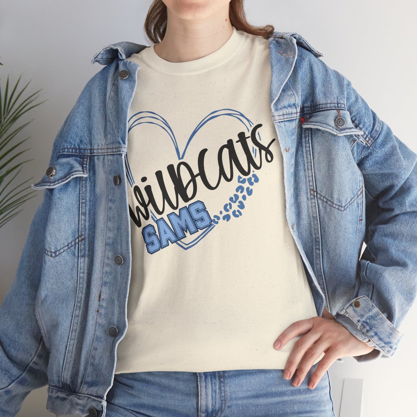 SAMS Wildcats Love Unisex Tee, Cute Cotton Shirt, School Spirit Apparel, Family Gatherings, Casual Wear, Gift for Students, Personalized Designs