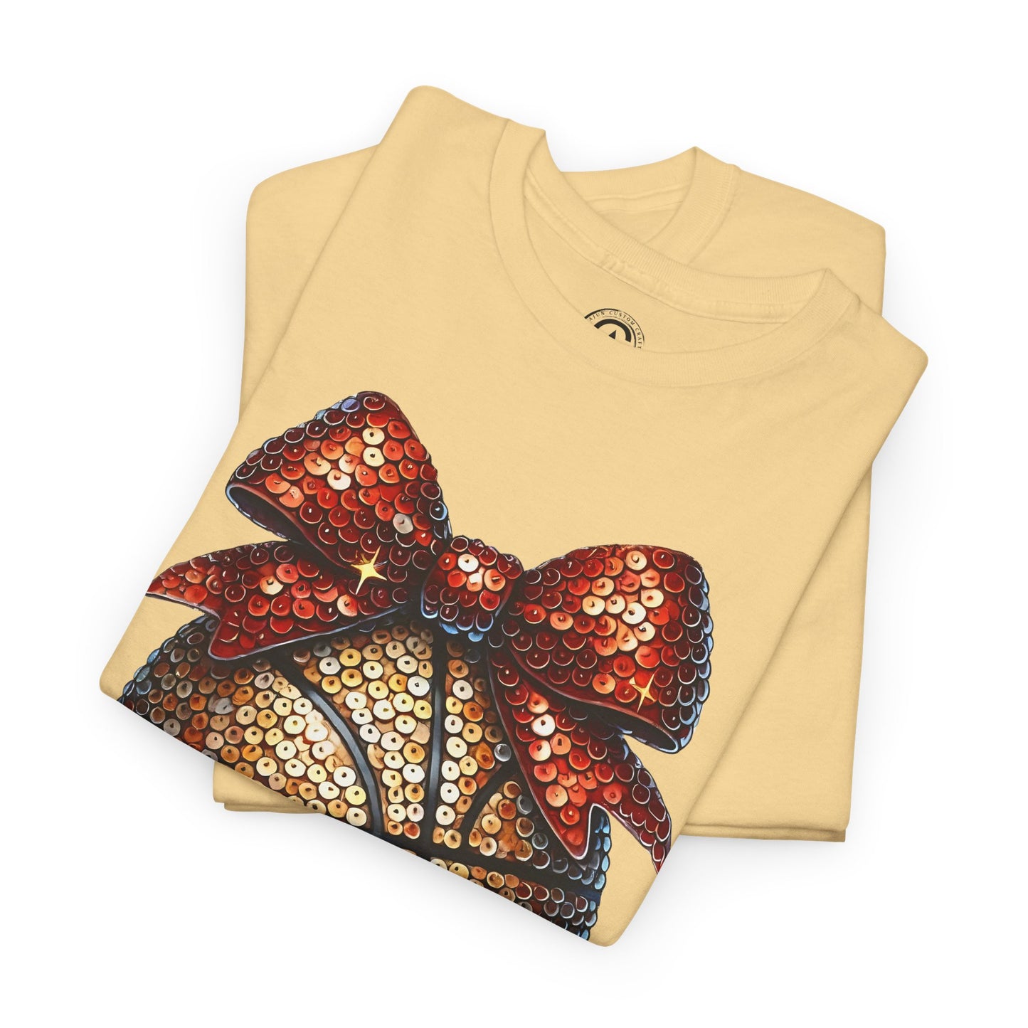 Basketball Glitter with a Bow Tee: Unisex Heavy Cotton Shirt for Sports Lovers, Gift, Basketball Fans