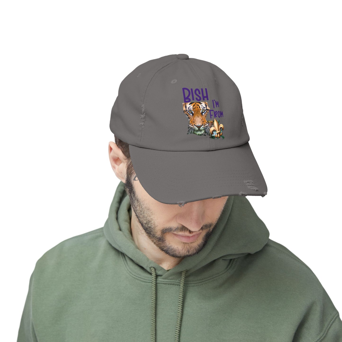 I'm from Louisiana, Unisex Distressed Cap, Baton Rouge, Tigers