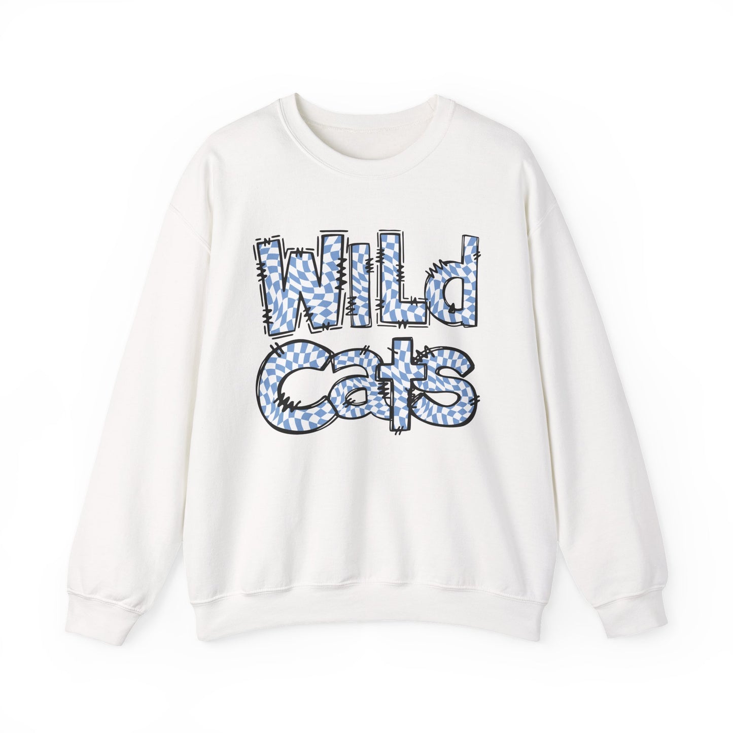 SAMS Wildcats Crewneck Sweatshirt with Heart Design, Comfortable Unisex Sweatshirt, Perfect Gift for School Spirit