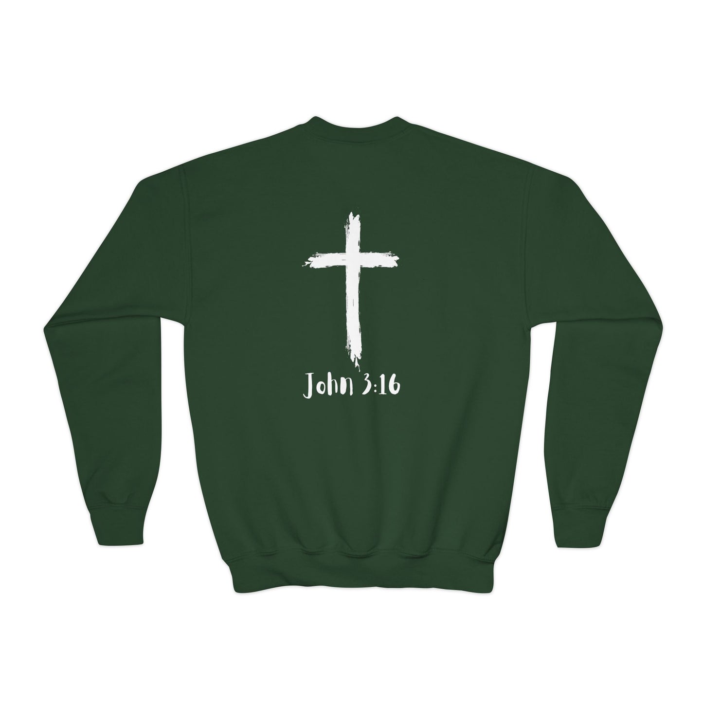 Youth Crewneck Sweatshirt - Thank U Jesus, Faithful Crewneck, Christian Youth Apparel, Inspirational Gift, Bible Verse Sweatshirt