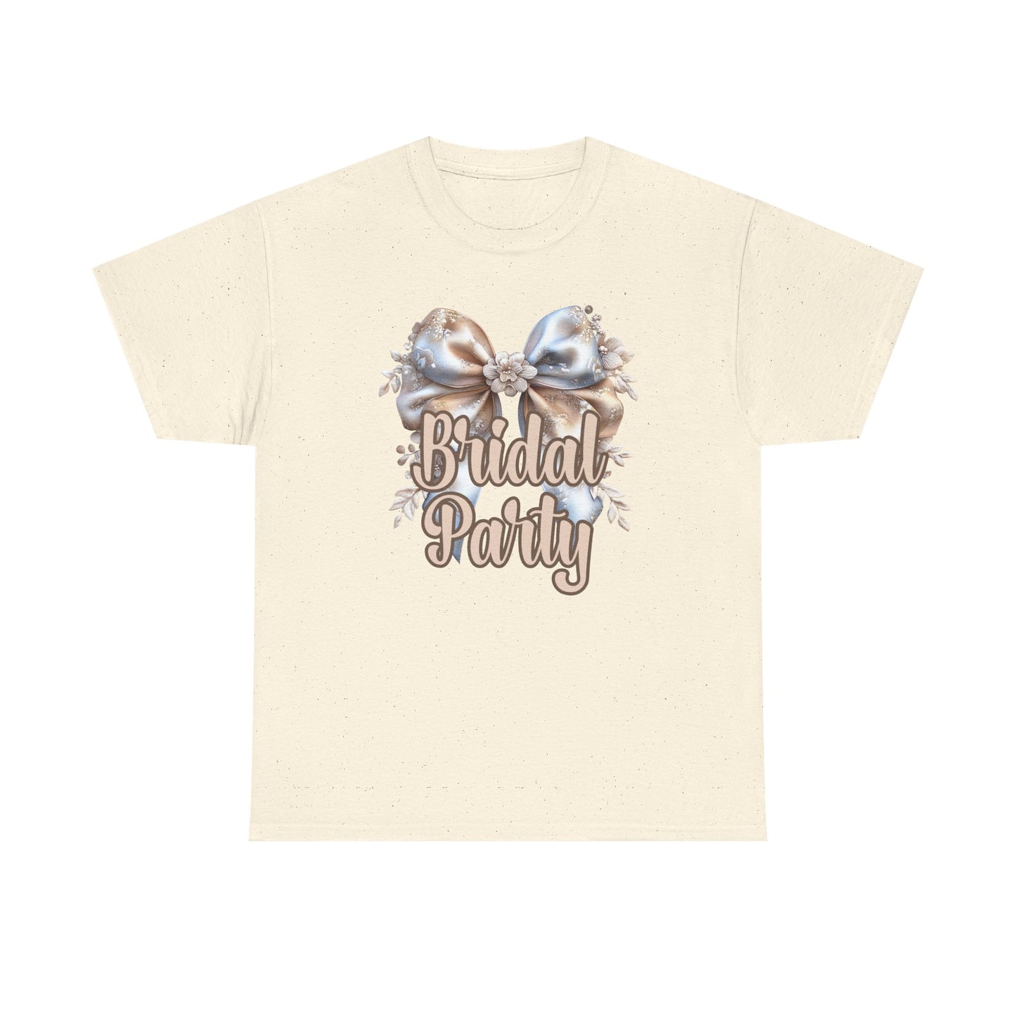 Bridal Party Bow Unisex Heavy Cotton Tee, Wedding Gift, Bridal Shower Tee, Engagement Outfit, Bachelorette Party Apparel