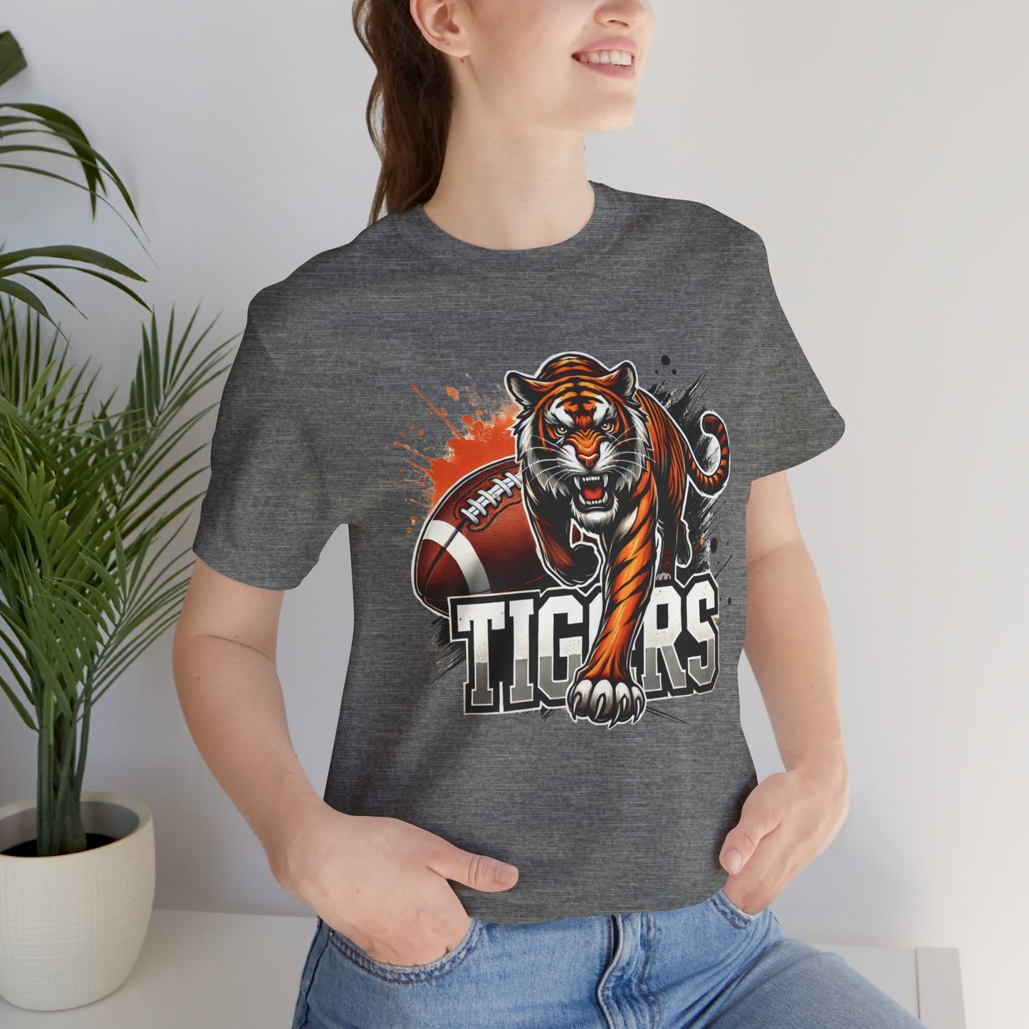 Tigers Football Tee - Unisex Short Sleeve Shirt, Sports Fan