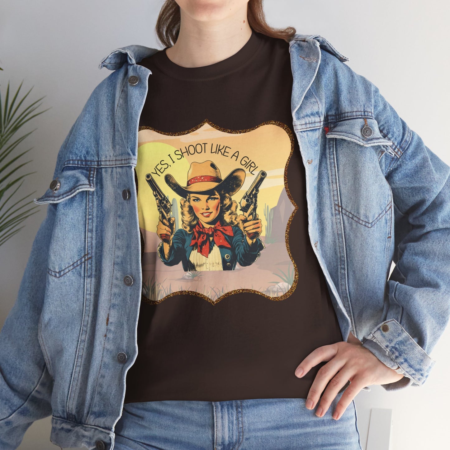 Personalized, Western Style Graphic Tee - "Yes, I Shoot Like A Girl", Cowgirl Shirt, Gift for Her, Feminist Apparel, Casualwear, Rodeo Outfit