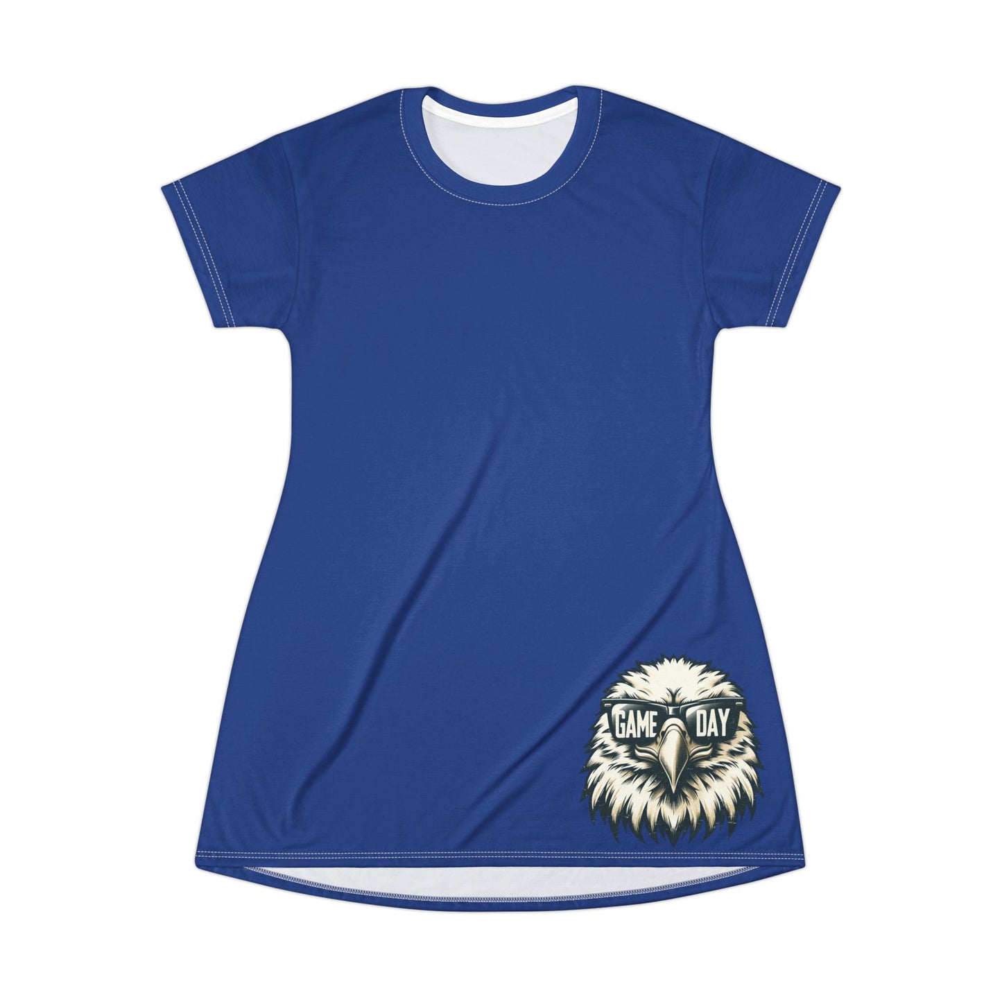 Blue Eagle, Graphic T-Shirt Dress, Cute Casual Dress, Summer Fashion, Gift for Her, Game Day Outfit