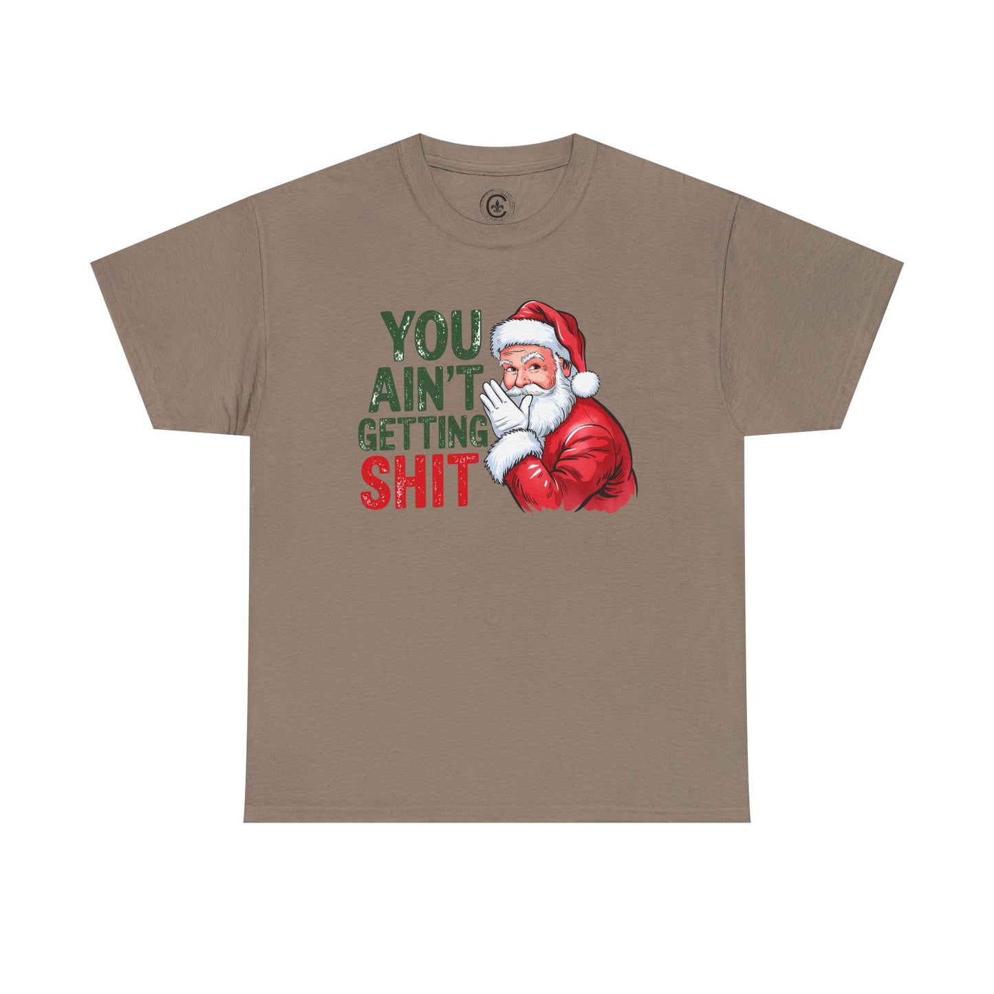 Funny Christmas Tee - Unisex Heavy Cotton Shirt - Holiday Humor, Gift for Grumpy Friends, Santa Design, Casual Wear, Christmas Party