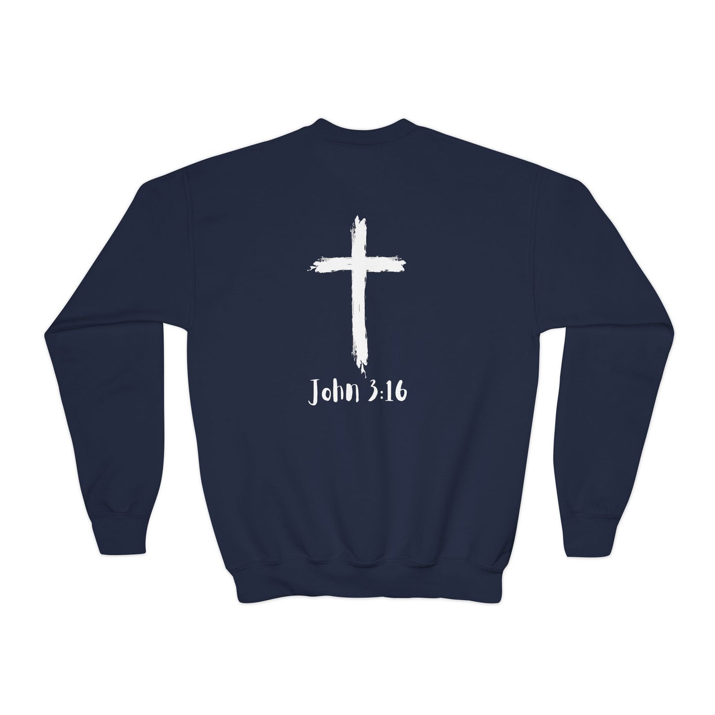 Youth Crewneck Sweatshirt - Thank U Jesus, Faithful Crewneck, Christian Youth Apparel, Inspirational Gift, Bible Verse Sweatshirt