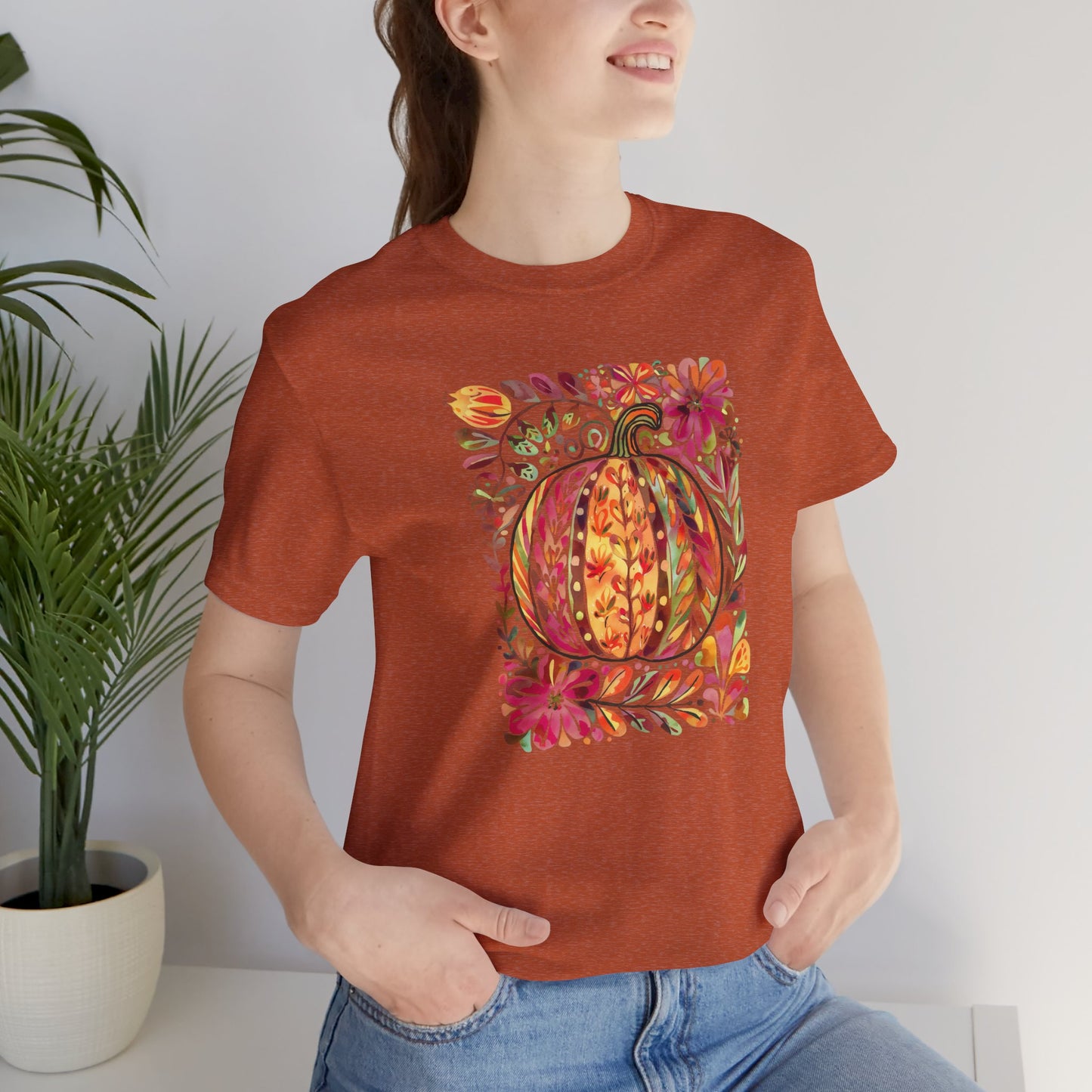 Autumn Pumpkin Tee, Cute Fall Shirt, Seasonal Shirt, Halloween Apparel, Thanksgiving Outfit, Cozy Autumn Vibes