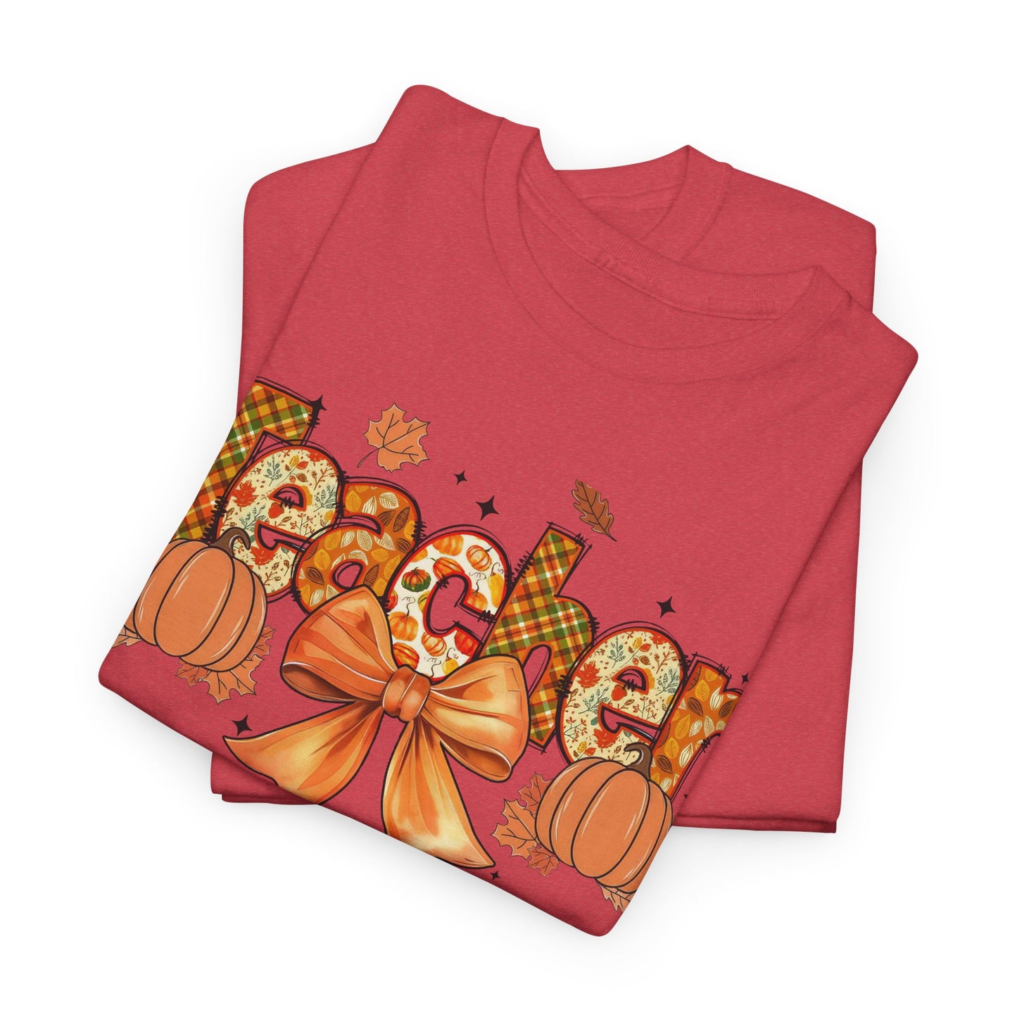 Charming Teacher Tee: Fall Vibes, Unisex Cotton Shirt, Perfect Gift for Educators, Halloween, Thanksgiving, Back to School