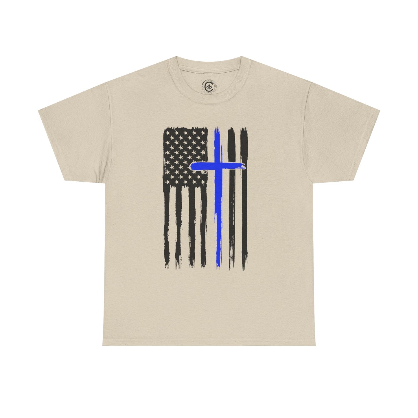 Thin Blue Line, Cross, Flag Graphic Tee, T-Shirt, Unisex Humor Shirt, Gifts for Friends, Casual Wear, law enforcement