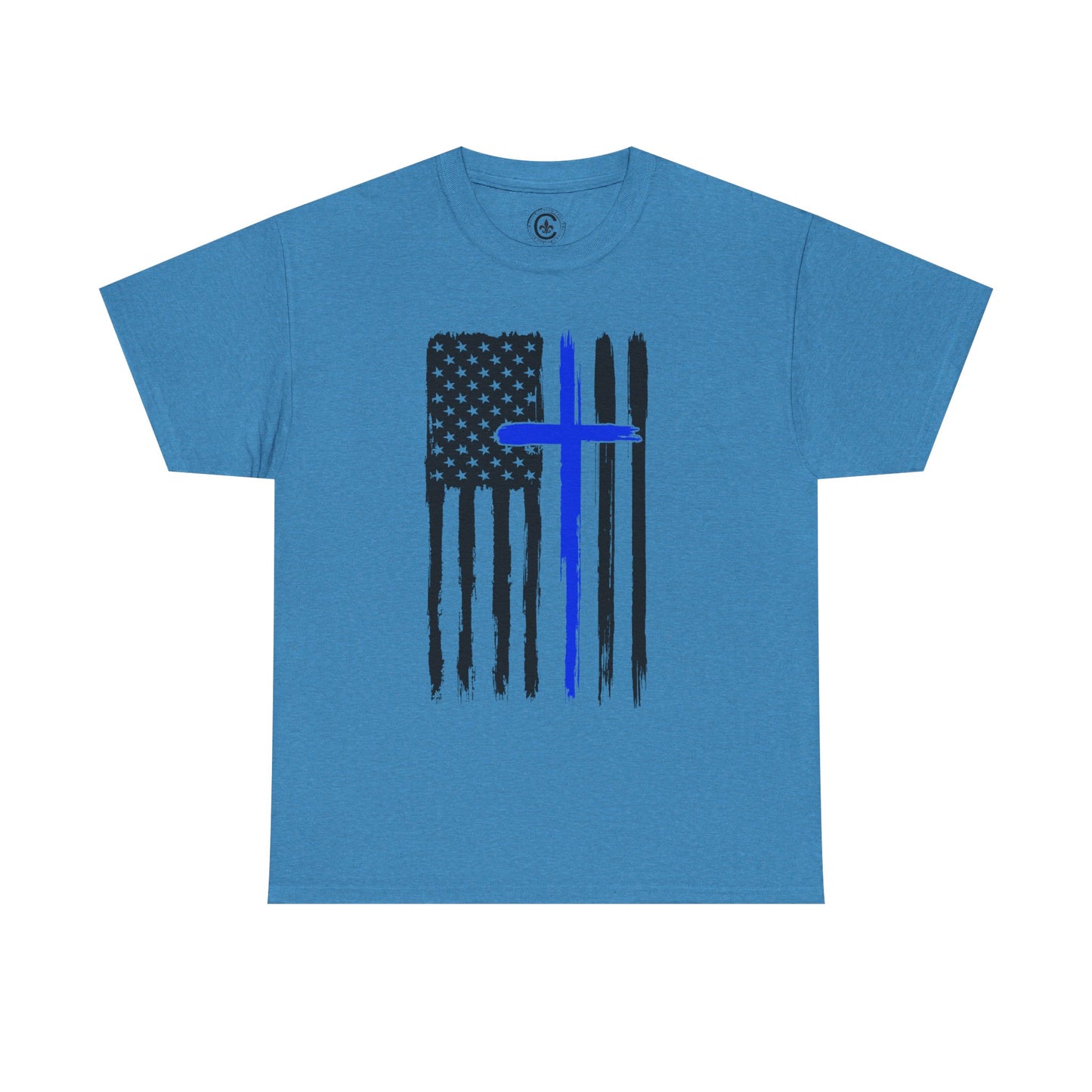 Thin Blue Line, Cross, Flag Graphic Tee, T-Shirt, Unisex Humor Shirt, Gifts for Friends, Casual Wear, law enforcement