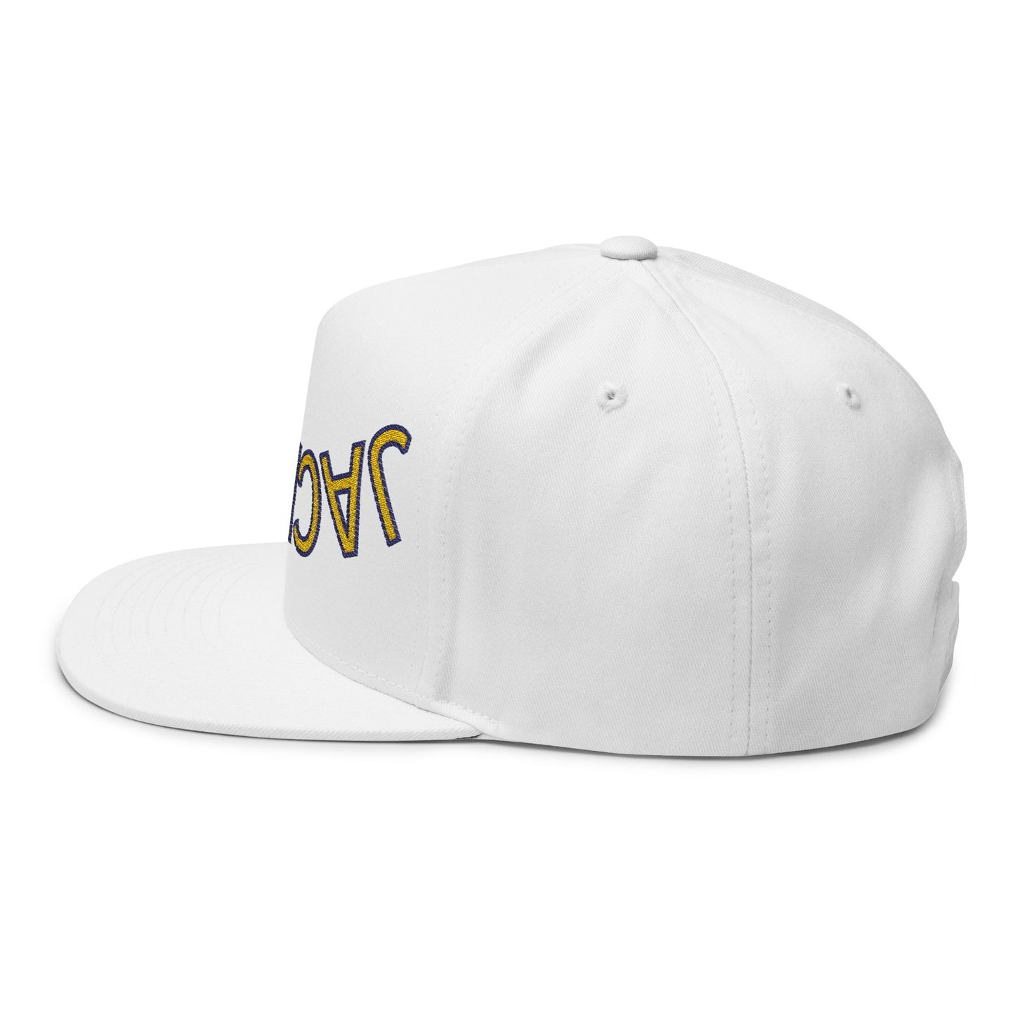 Jackets, Denham Springs, Embroidered Flat Bill Cap - Stylish Snapback Hat for Trendsetters, Summer Festivals, Gift Idea, Casual Wear, Street Fashion