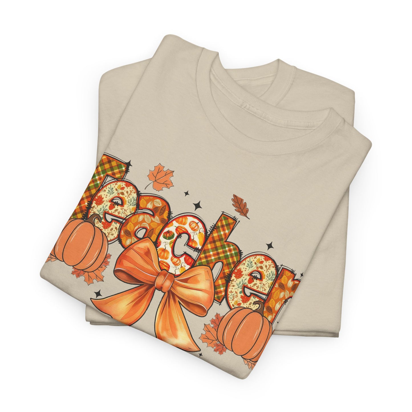 Charming Teacher Tee: Fall Vibes, Unisex Cotton Shirt, Perfect Gift for Educators, Halloween, Thanksgiving, Back to School