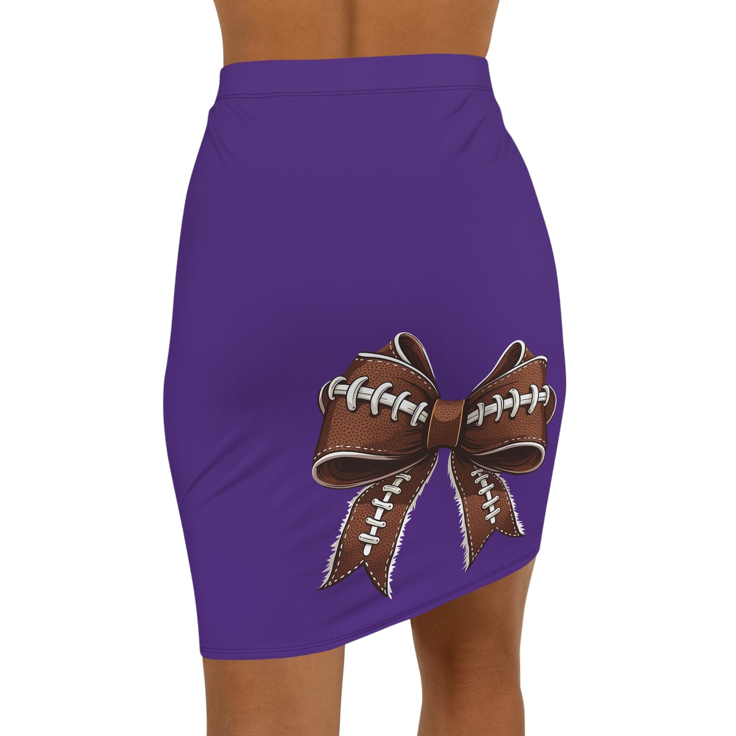 Purple, Football Bow Women's Pencil Skirt, Stylish Skirt for Office, Fun Night Out, Geaux LSU Tigers!, homecoming