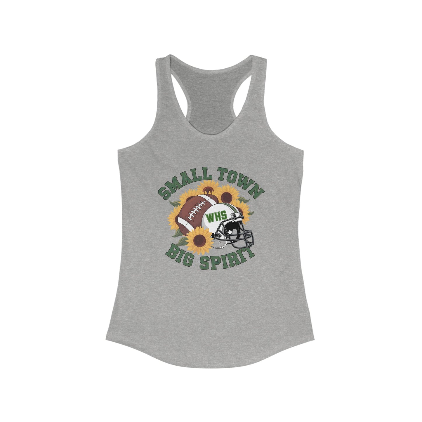 Small town, Big Spirit, Walker, Football, Women's Racerback Tank Top, Perfect for Game Day, Sports Events, Tailgating, and Everyday Wear