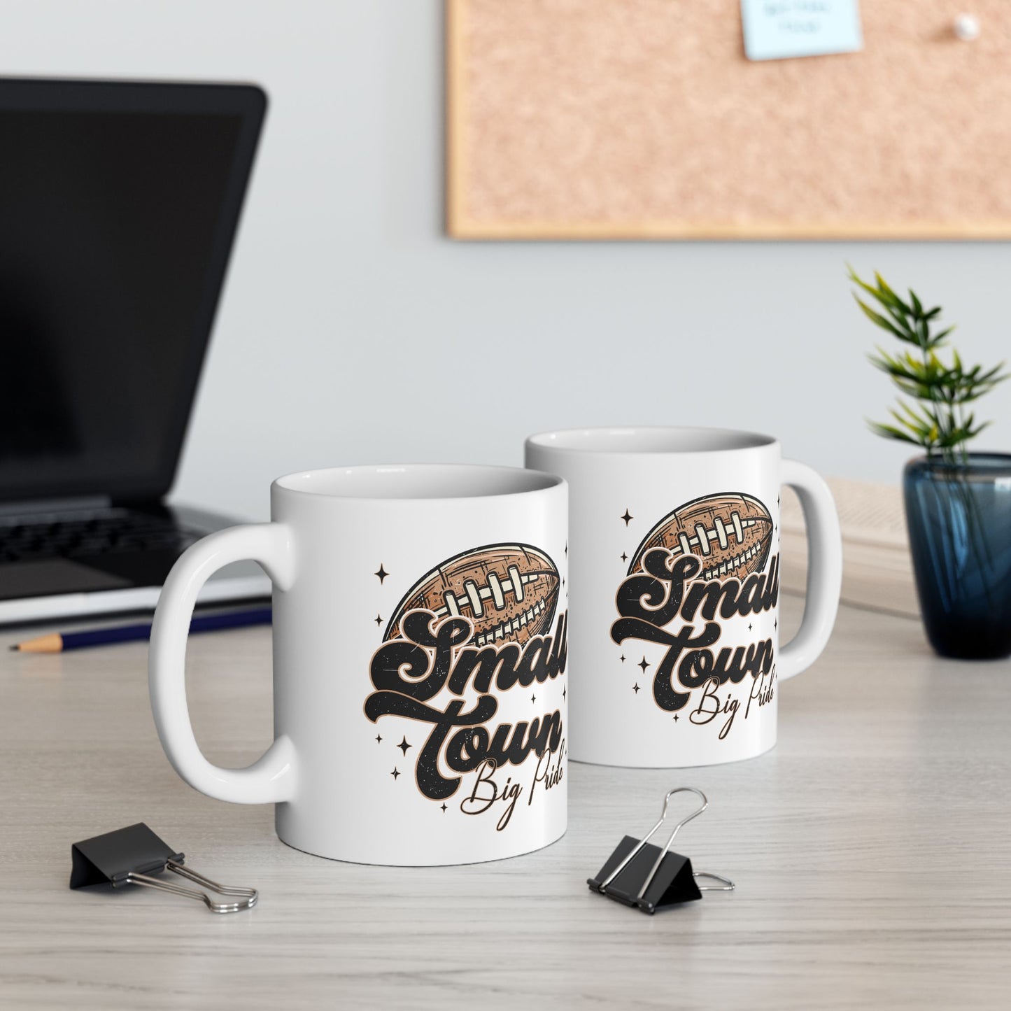 Small Town Football Ceramic Mug - Sports Fan Gift, Coffee Cup, Game Day Essential, Personalized Mug, Team Spirit