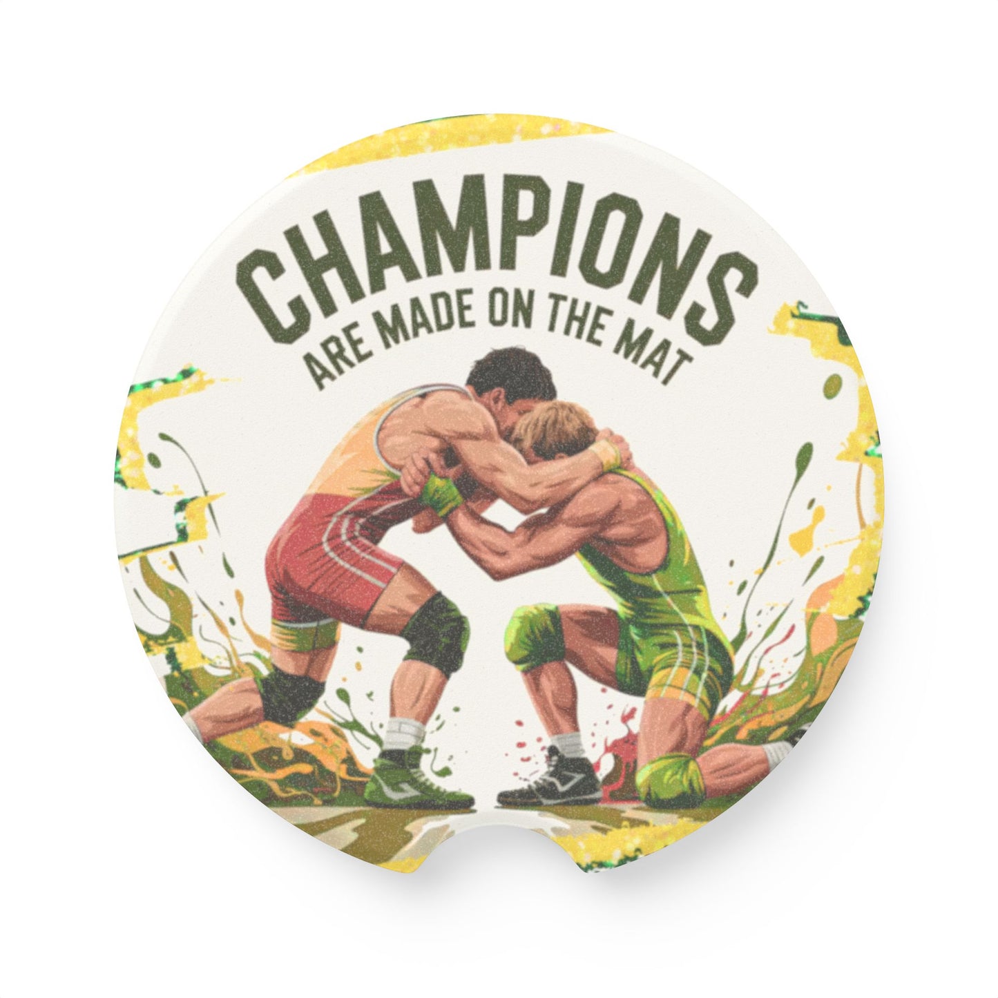 Champions Are Made Car Coaster, Soapstone Coaster for Car, Wrestling Gifts, Sports Themed Decor, Home and Auto Accessories