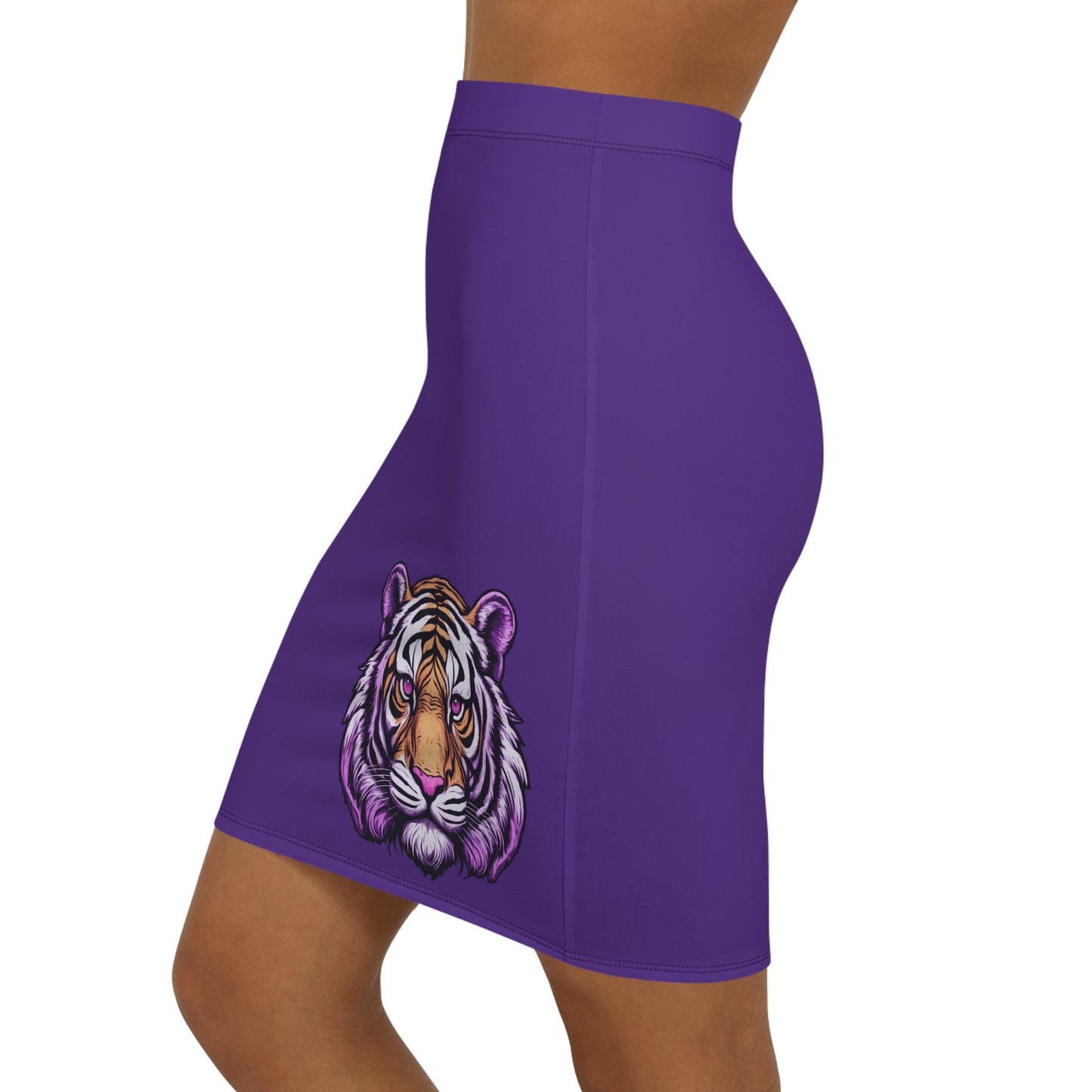 Purple Tiger Women's Pencil Skirt, Stylish Skirt for Office, Fun Night Out, Geaux LSU Tigers!