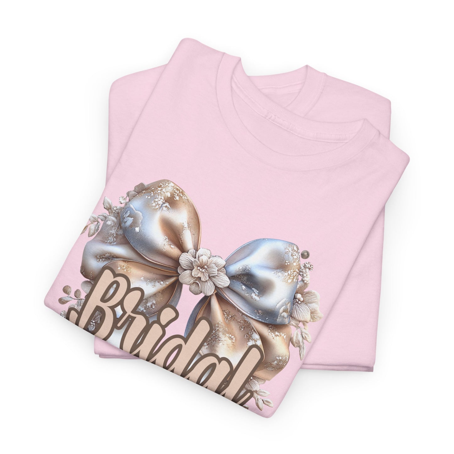 Bridal Party Bow Unisex Heavy Cotton Tee, Wedding Gift, Bridal Shower Tee, Engagement Outfit, Bachelorette Party Apparel