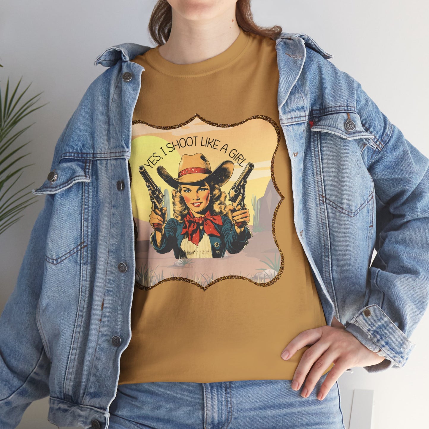Personalized, Western Style Graphic Tee - "Yes, I Shoot Like A Girl", Cowgirl Shirt, Gift for Her, Feminist Apparel, Casualwear, Rodeo Outfit