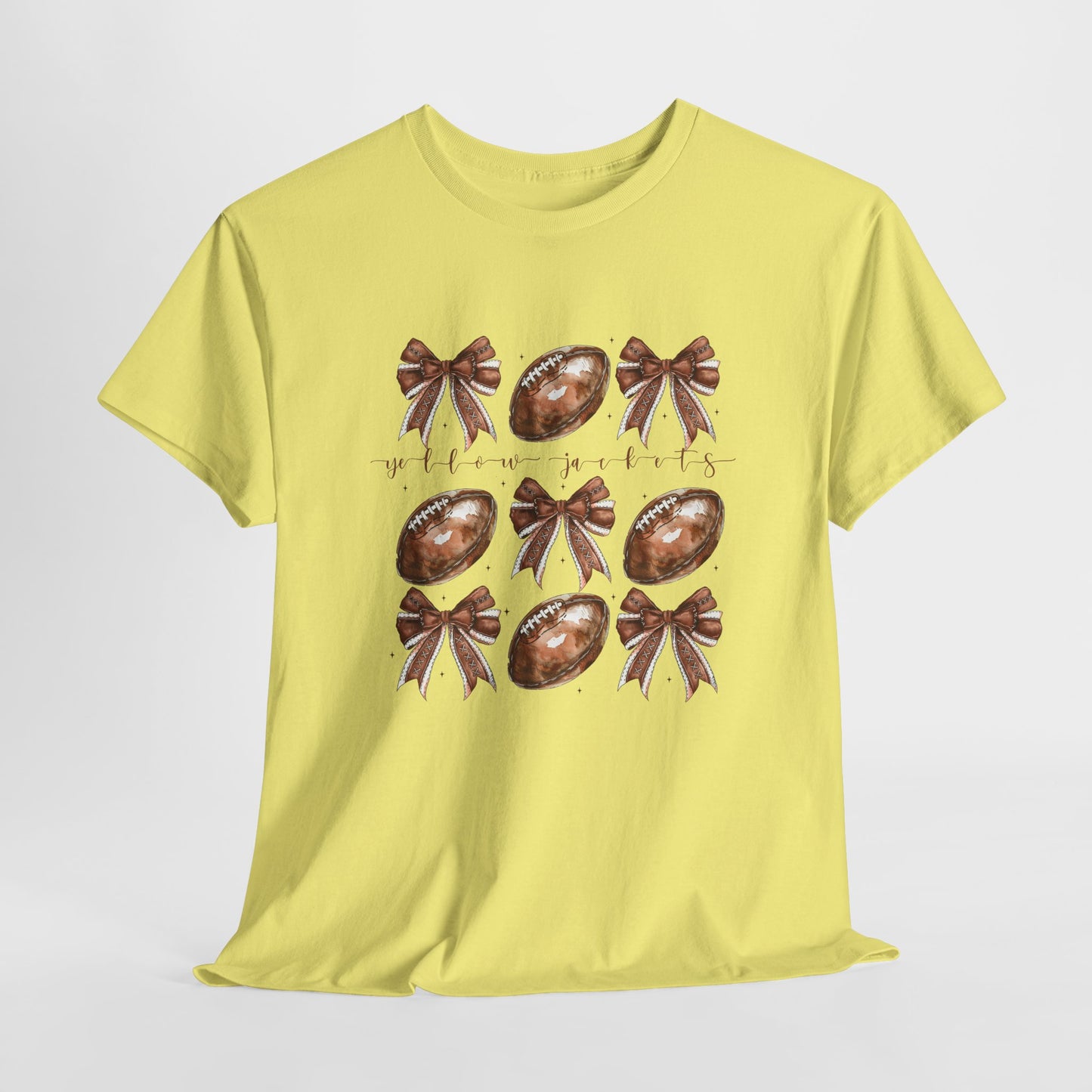 Yellow Jackets Football with bows, Tshirt, Football Season