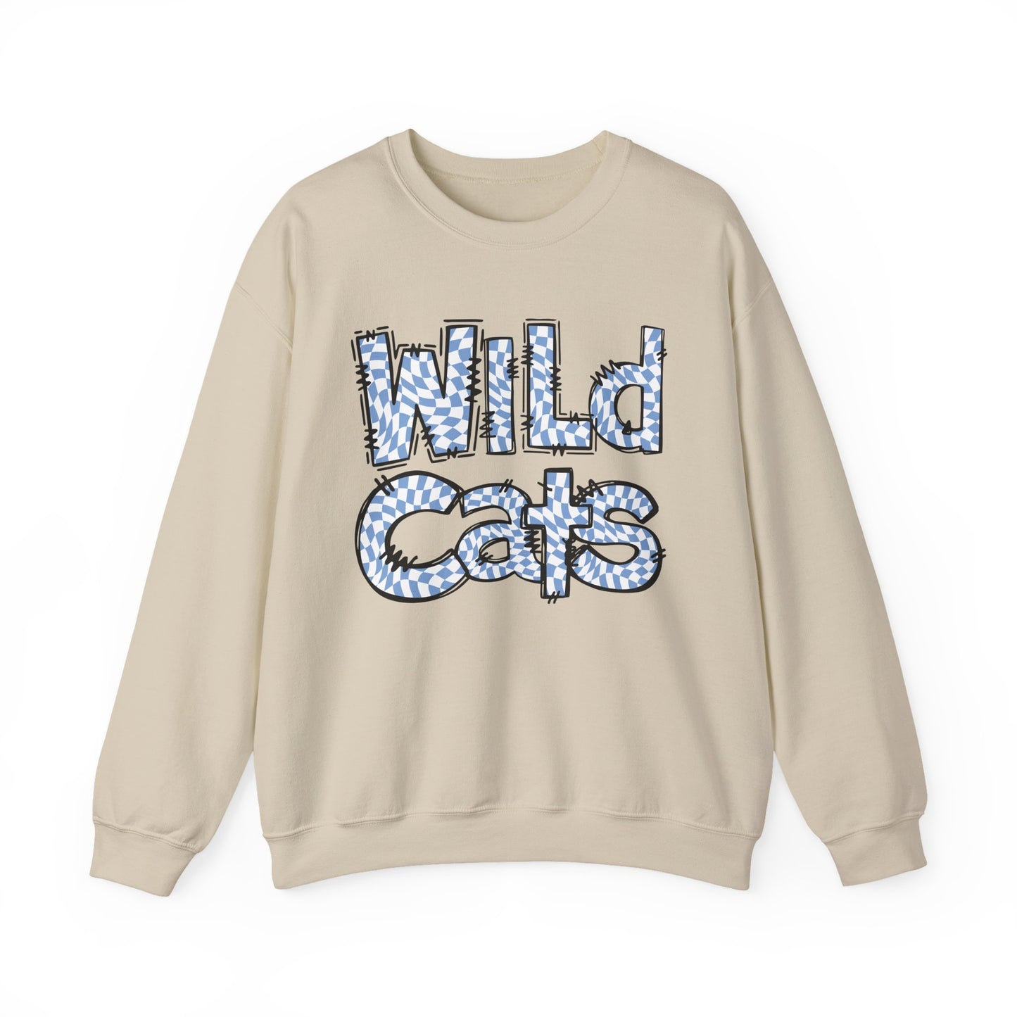 SAMS Wildcats Crewneck Sweatshirt with Heart Design, Comfortable Unisex Sweatshirt, Perfect Gift for School Spirit