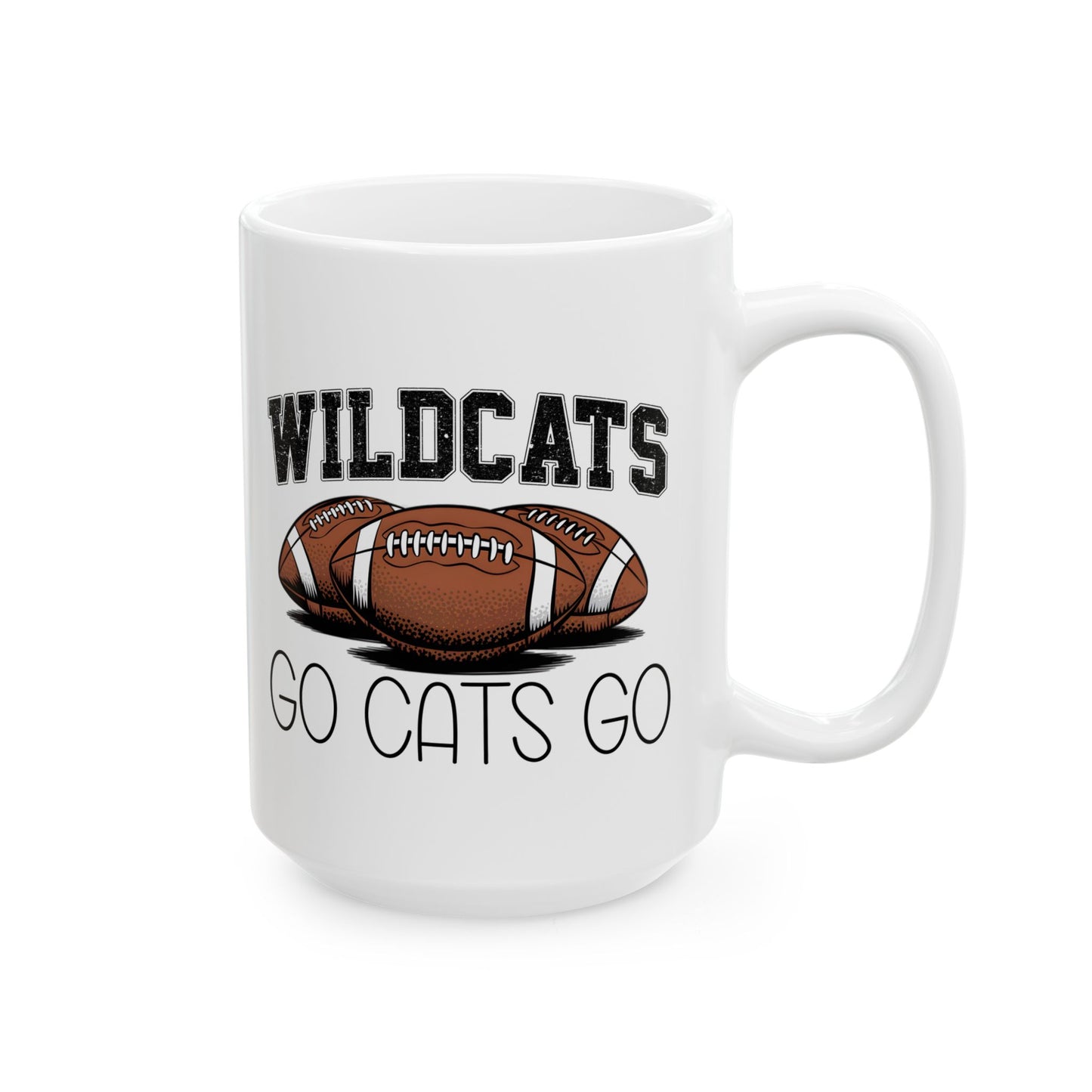 Wildcats Football Ceramic Mug - Sports Fan Gift, Coffee Cup, Game Day Essential, Personalized Mug, Team Spirit