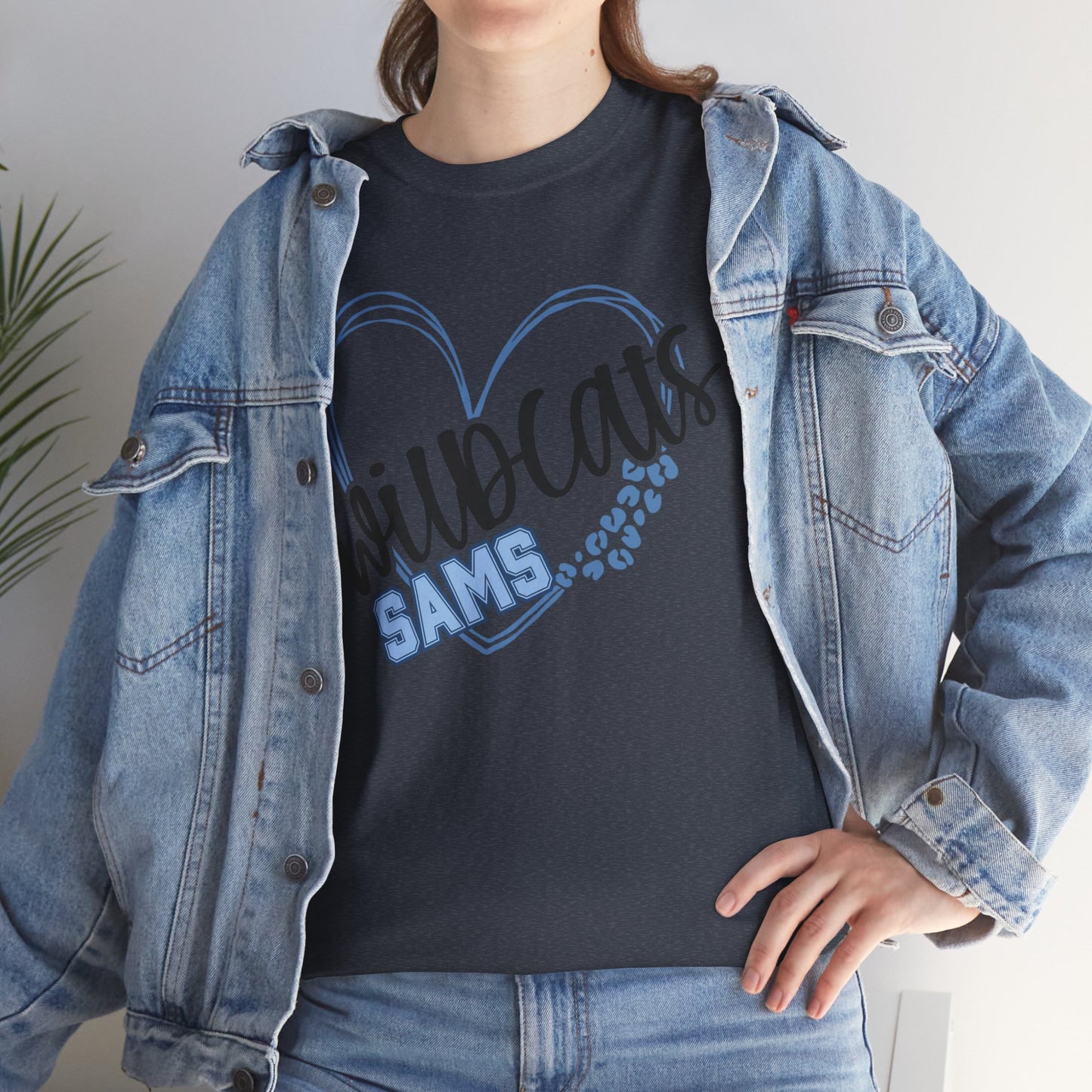 SAMS Wildcats Love Unisex Tee, Cute Cotton Shirt, School Spirit Apparel, Family Gatherings, Casual Wear, Gift for Students, Personalized Designs