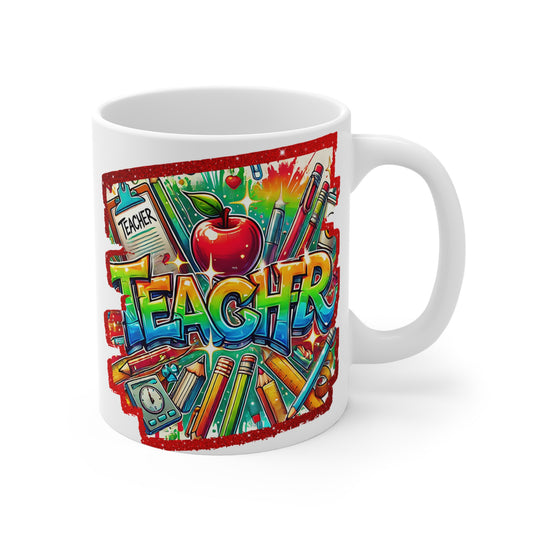 Colorful Teacher Mug | Perfect Gift for Educators, Back to School, Classroom Decor, Appreciation Day, Coffee Lovers