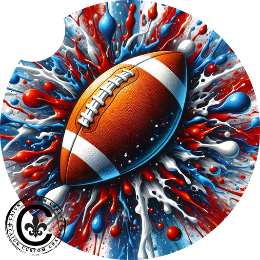 Football, Burst, Americana Car Coaster