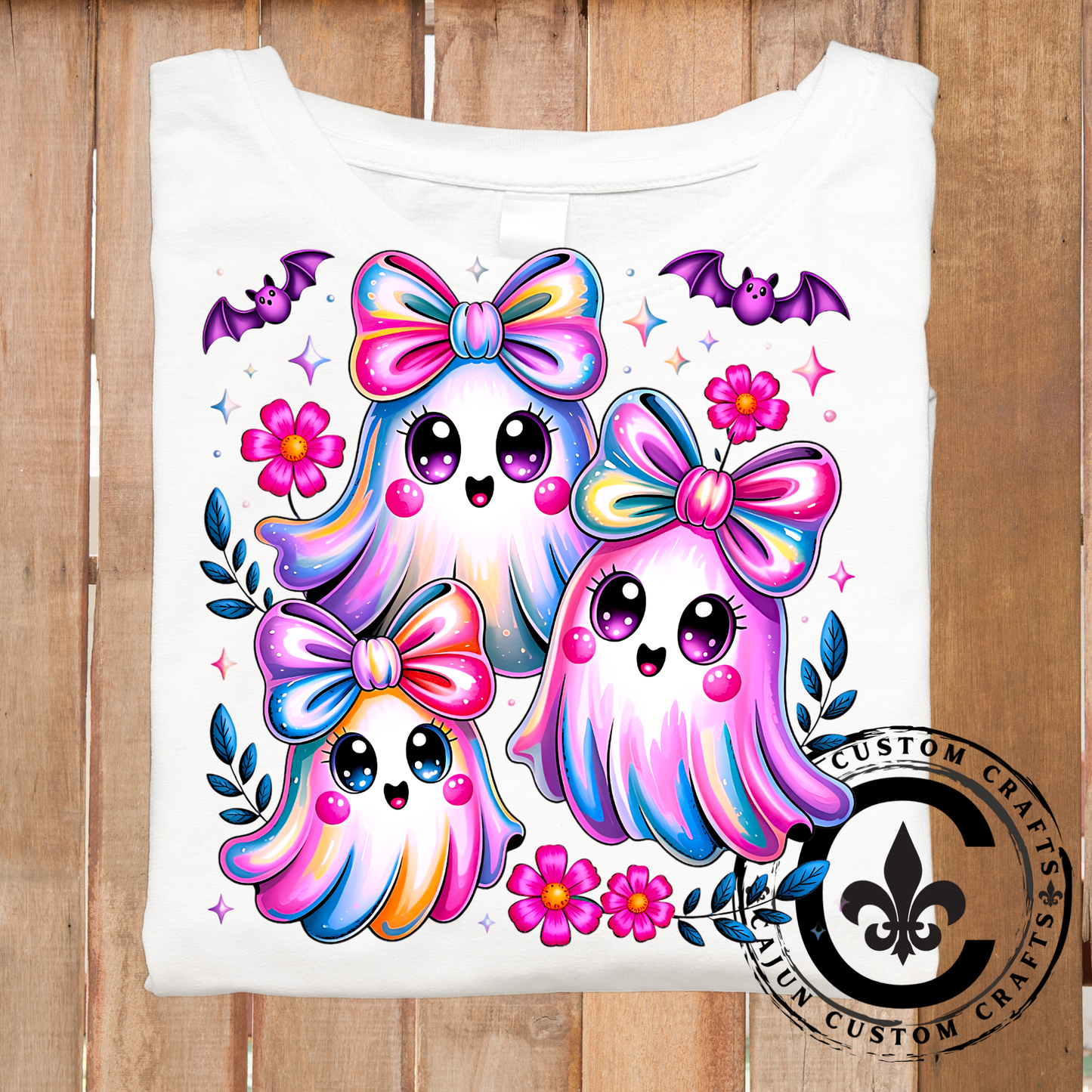 Ghosts, Girly, Iridescent, Neon, Bright, Fun Halloween Design