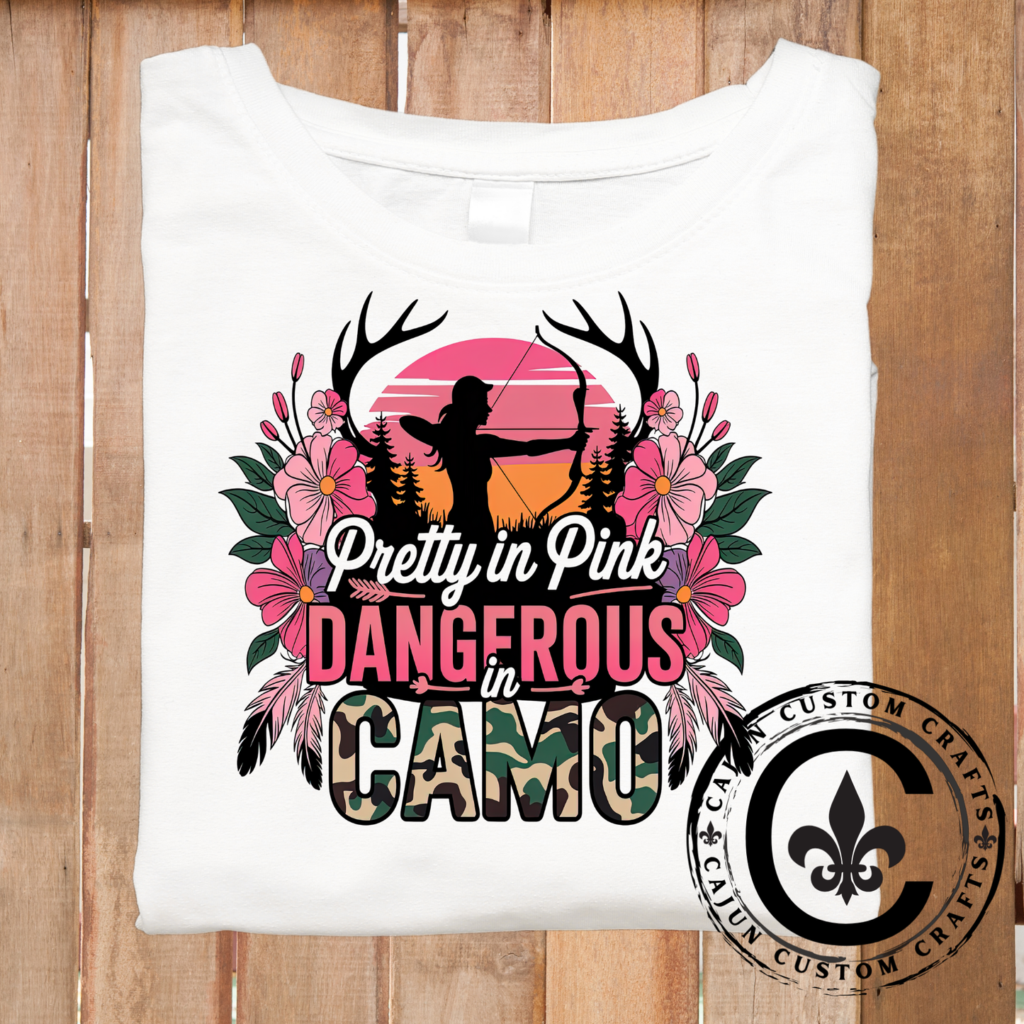 Pretty in pink dangerous in camo DTF or Sublimation Transfer