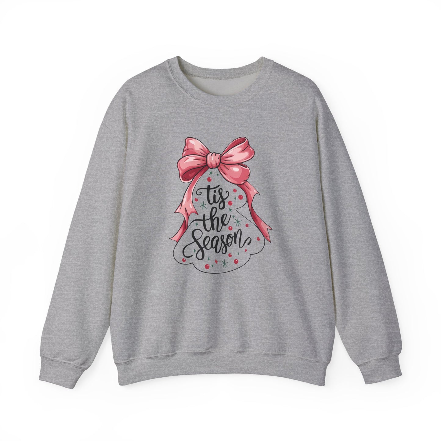 Festive Holiday Crewneck Sweatshirt - 'Tis the Season, Christmas Gift, Cozy Apparel, Winter Wear, Unisex Fashion