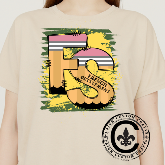 French Settlement Pencil School, Livingston Parish on a soft tshirt