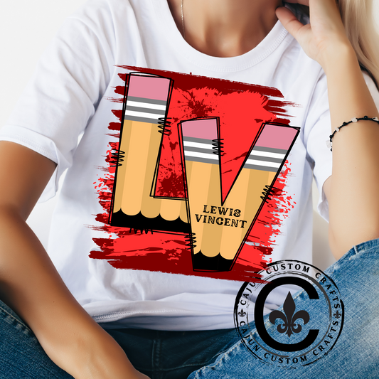 Lewis Vincent Pencil School, Livingston Parish on a soft tshirt