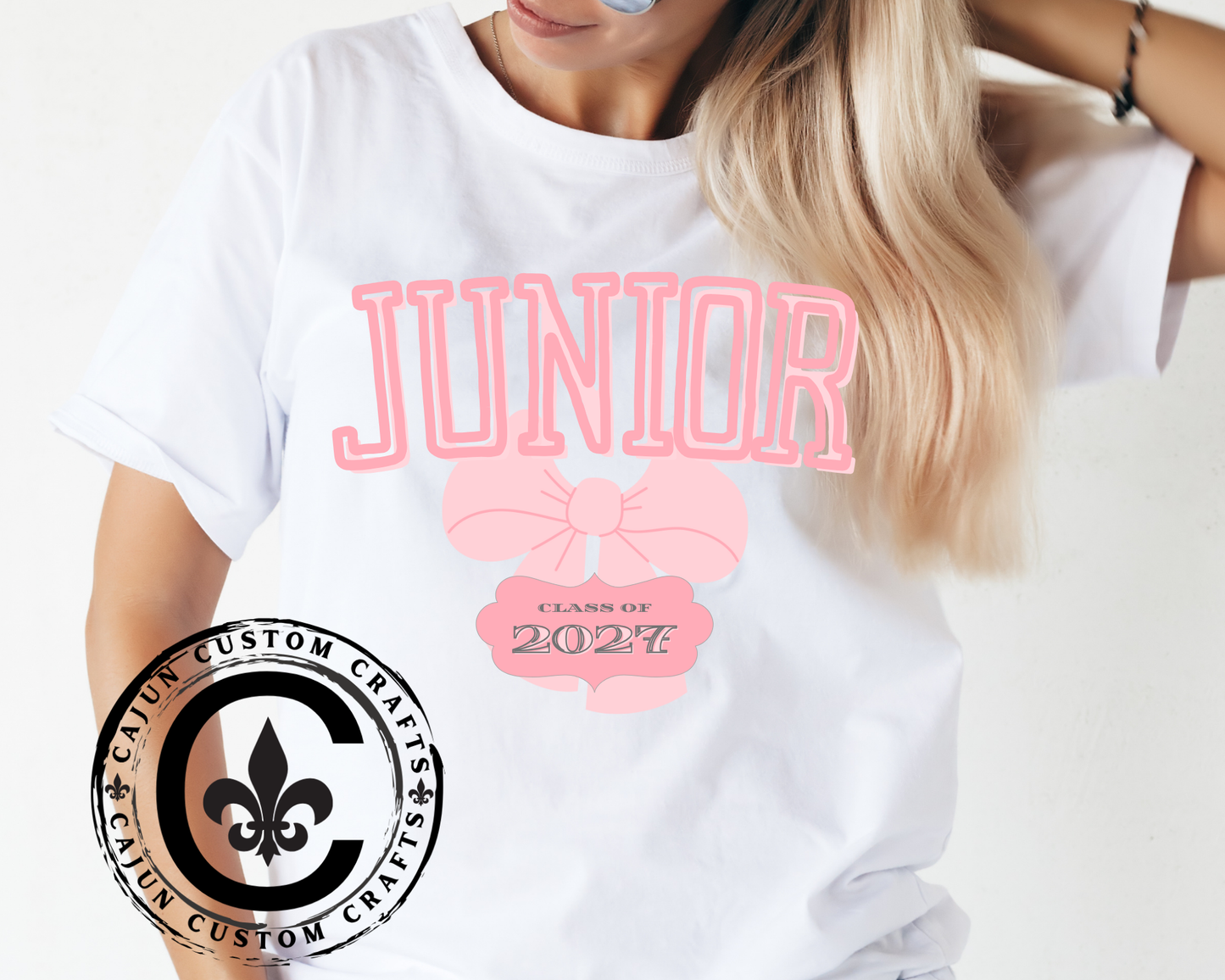 Junior Class of 2027 Bow Graphic Bella Canvas Tee, Cute College Shirt, Unisex Short Sleeve Top, Gift for Students, High School Graduation Apparel