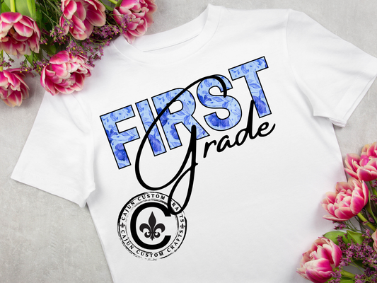 First Grade Unisex Heavy Cotton Tee, Back to School Shirt, Teacher Gift, Kids Clothing, Classroom Style, Educational Apparel