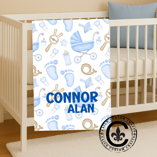 Personalized Velveteen Plush Blanket, Newborn, Baby, Nursery, Infant, Shower Gift, Hospital Blanket, baby boy