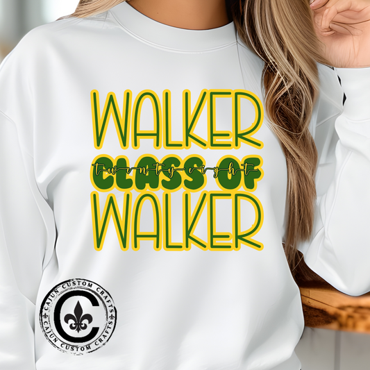 Copy of Class of 28 Crewneck Sweatshirt, Walker, Louisiana, Wildcats, Stacked Walker