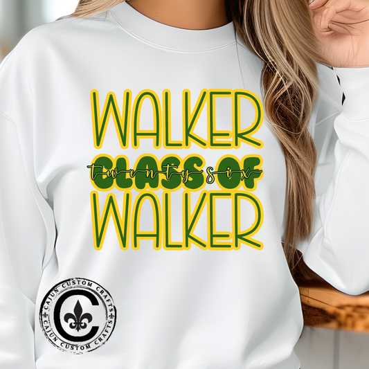 Copy of Copy of Class of 26 Crewneck Sweatshirt, Walker, Louisiana, Wildcats, Stacked Walker