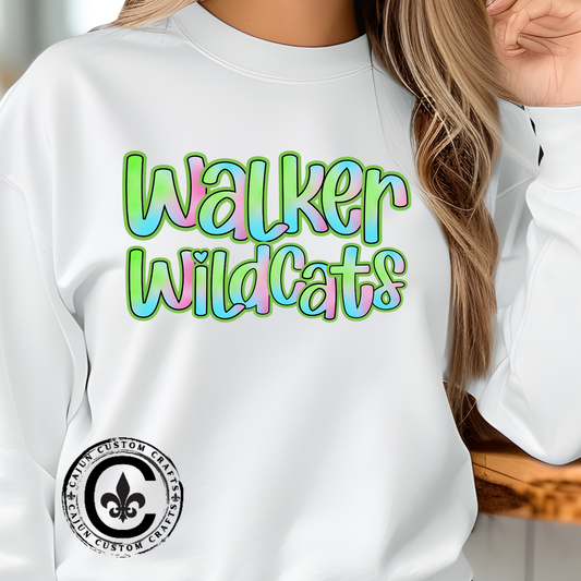 Walker Wildcats Crewneck Sweatshirt, Cozy Unisex Sweatshirt, Perfect Gift for Birthdays, Casual Wear, Wildcat Theme Apparel, Walker, La WHS, WJH