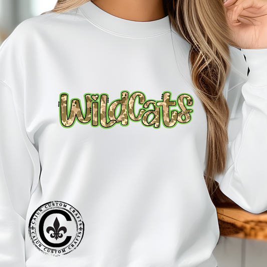 Wildcats Camo Crewneck Sweatshirt, Cozy Unisex Sweatshirt, Perfect Gift for Birthdays, Casual Wear, Wildcat Theme Apparel, Walker, La WHS, WJH