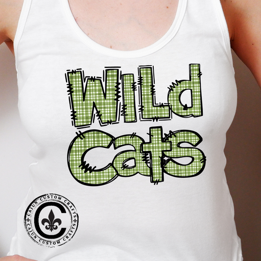 Wildcats plaid Women's Racerback Tank Top, Perfect for Game Day, Sports Events, Tailgating, and Everyday Wear