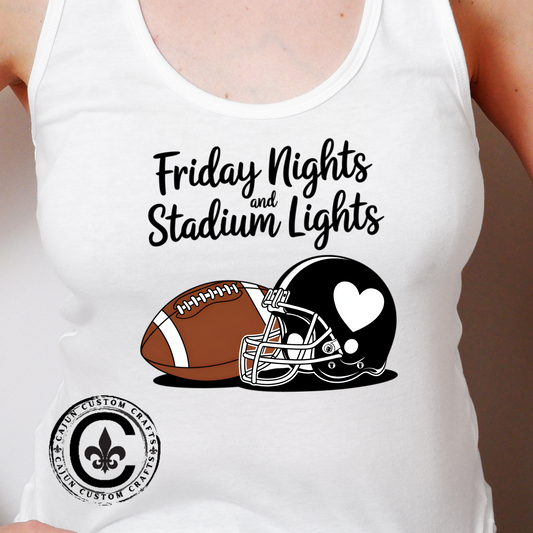 Friday Night Lights, Football, Women's Racerback Tank Top, Perfect for Game Day, Sports Events, Tailgating, and Everyday Wear