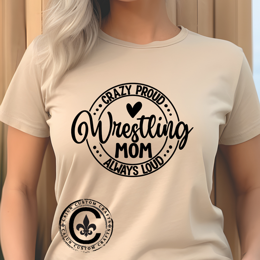 Wrestling Mom Tee, Unisex Heavy Cotton Tee, Proud Mom Shirt, Gift for Wrestling Moms, Sports Apparel, Birthday Gift