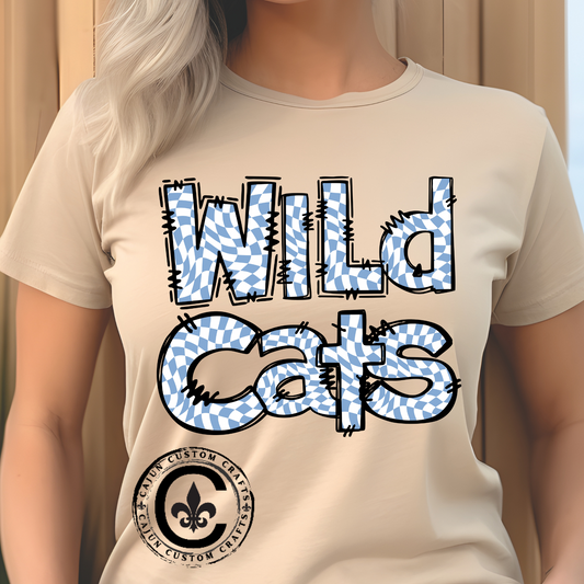 St Amant Blue Wildcats Love Unisex Tee, Cute Cotton Shirt, School Spirit Apparel, Family Gatherings, Casual Wear, Gift for Students, Personalized Designs