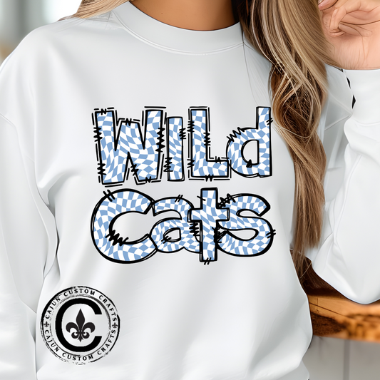 SAMS Wildcats Crewneck Sweatshirt with Heart Design, Comfortable Unisex Sweatshirt, Perfect Gift for School Spirit