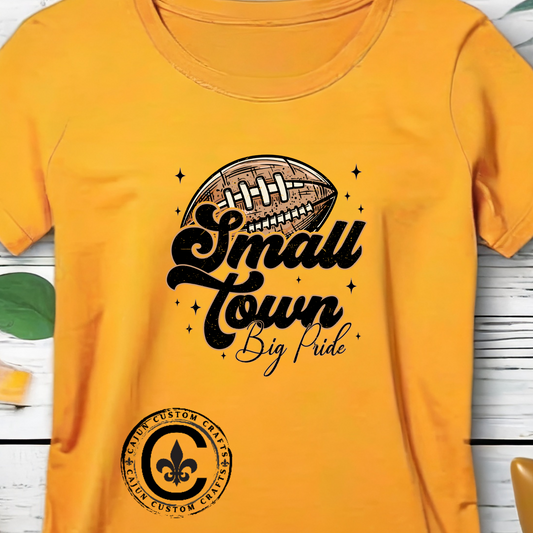 LSU Gold Day, Small Town Big Heart Football Tee, Cute Football T-Shirt, Gift for Sports Lovers, Unique Football Apparel, Casual Everyday Wear