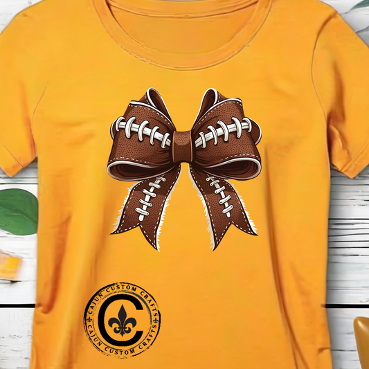 LSU Gold Day,  Football bow, Tee, Cute Football T-Shirt, Gift for Sports Lovers, Unique Football Apparel, Casual Everyday Wear