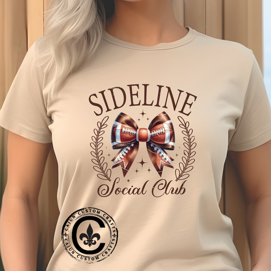 Sideline Social Club Tee, Unisex Heavy Cotton Shirt, Perfect for Game Days, Sports Fans, Casual Wear, Unique Gift Idea, Football